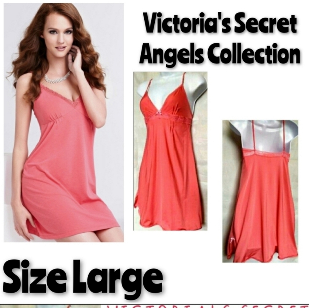 Victoria's Secret Nightie Size L Chemise Lace Nwot